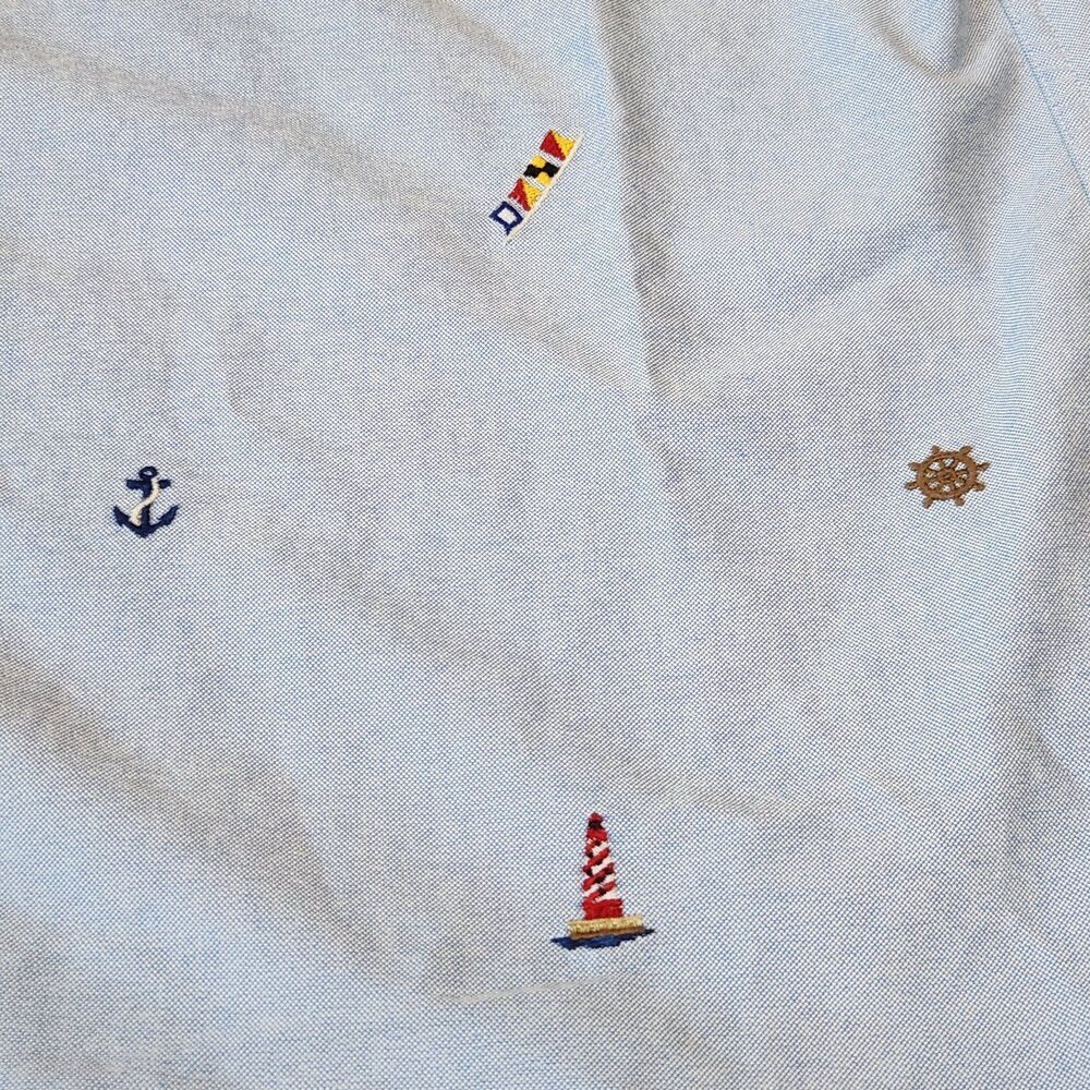 Ralph Lauren mens Embroidered Oxford Oxford Shirt Short Sleeve Blue Size L - Picture 6 of 12